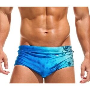 Taddlee Men's TAD Coral Reef Boat Sunga Swim Brief Trunk Blue Beach XXL/2XL NWT